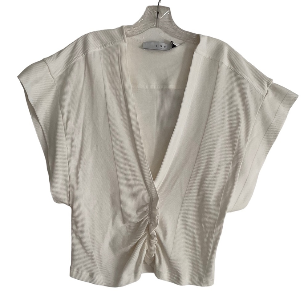 IRO - RUCHED V-NECK TEE